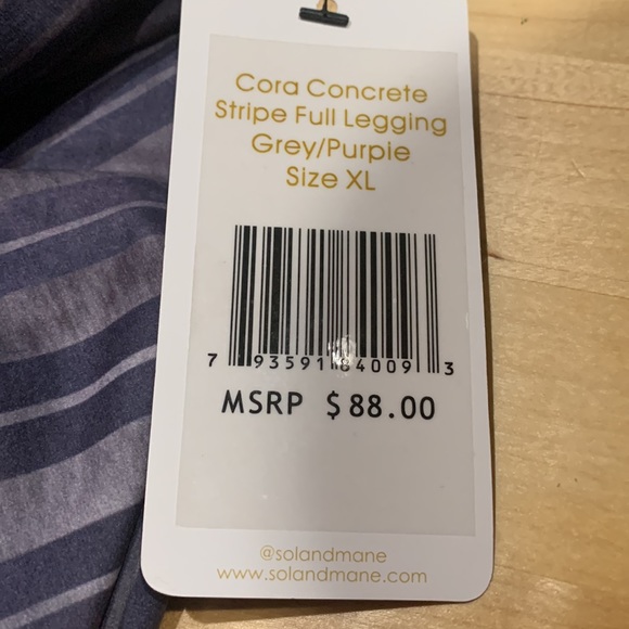 Sol & Mane Cora concrete Stripe full Leggings. Size XL. NWT. Yoga Club. - Picture 6 of 6